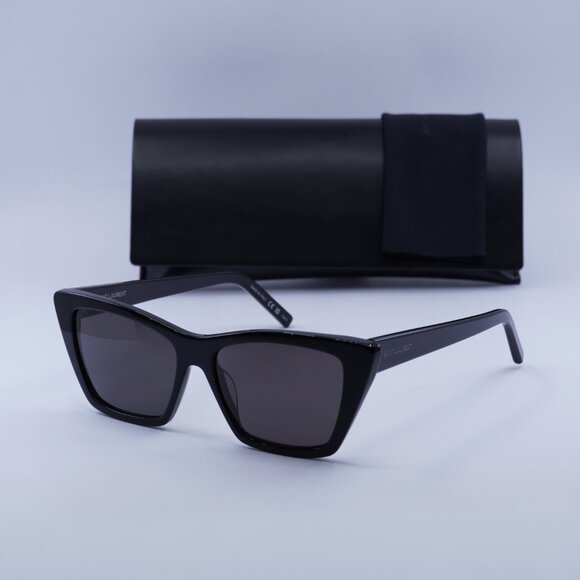 ?️ New Saint Laurent SL 276 MICA 032 Sunglasses -Shiny Black Frame, Grey Lenses
